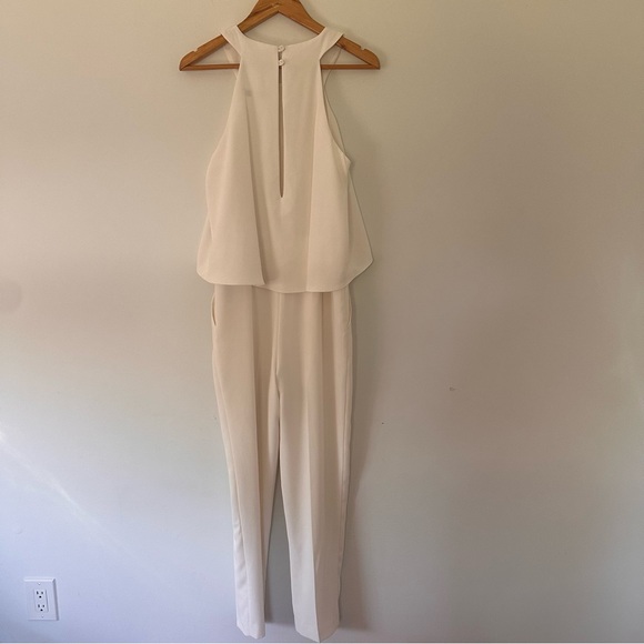 Trina Turk Ivory Bridal Jumpsuit Size 6 Civil Wedding Rehearsal Dinner - Picture 8 of 16
